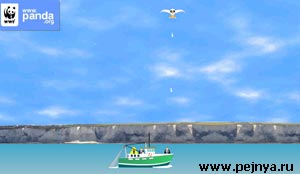 Ты играешь чайкой. Смысл - ты должен обосрать как можно больше кораблей.