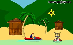 Игра про чувака на аквабайке собирающего звезды.