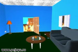 Квест. Необходимсо выбраться из горящего дома.